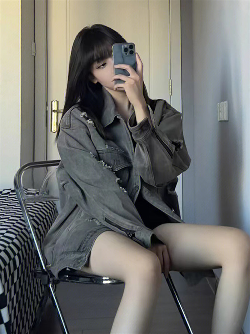 Women's American Vintage Loose Jacket Denim Coat