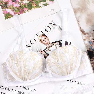 Embroidered shell bra